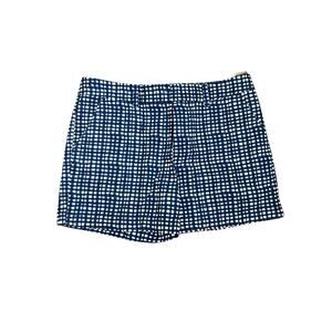 Tommy Hilfinger Tailored Shorts Mid-Rise Cotton Plaided Blue/White Size 10 NWT